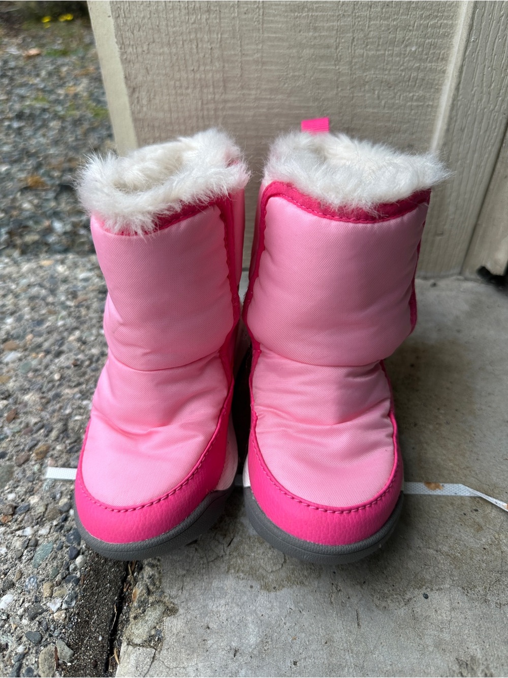 Sorel Kids Insulated Rainboots Pink Faux Fur Winter Boots Girls Size 9